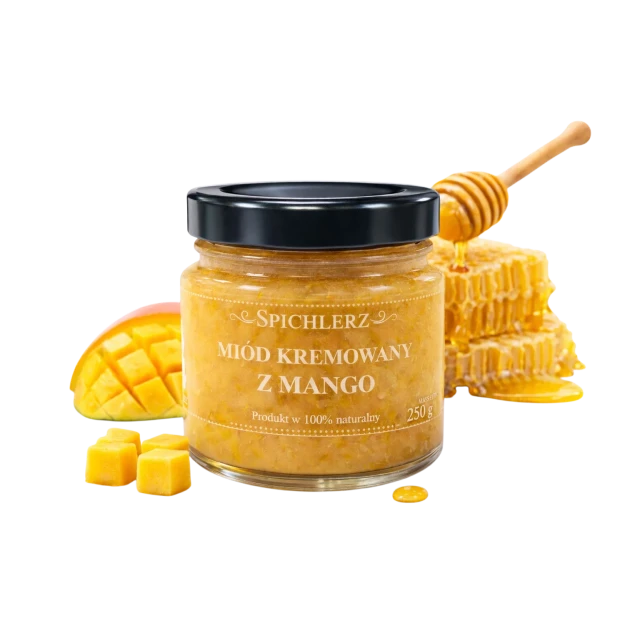 Miód kremowany z mango 250 g – naturalny miód owocowy o egzotycznym smaku