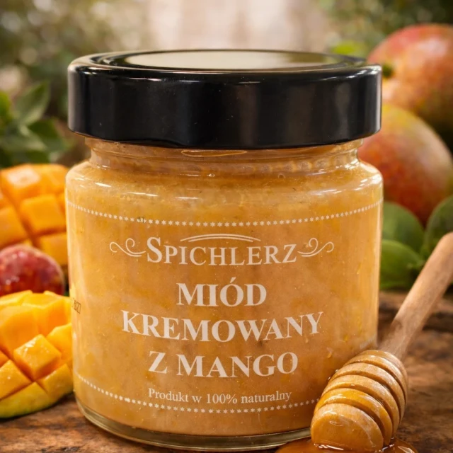 Miód kremowany z mango 250 g – naturalny miód owocowy o egzotycznym smaku