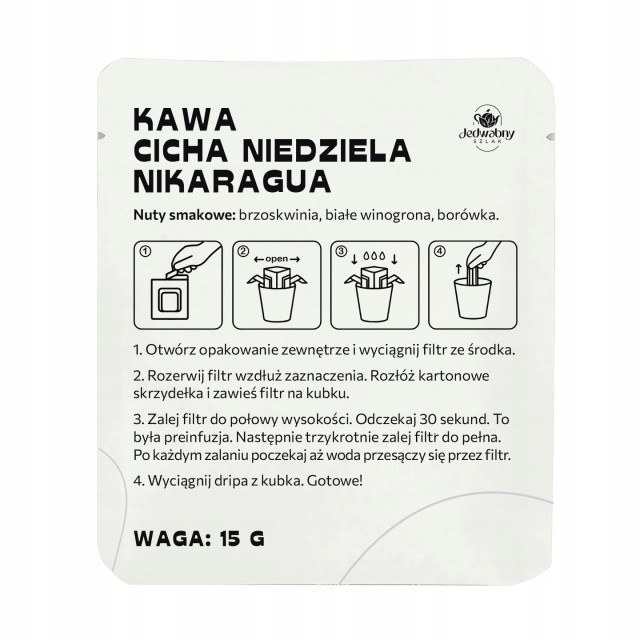 Drip Bag Kawa Nikaragua niedziela 15g KAWA NA PREZENT podróżny drip coffee