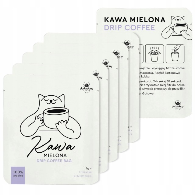 Drip Bag Kawa Arabica 15g NA PREZENT kawa naturalna mielona w saszetkach