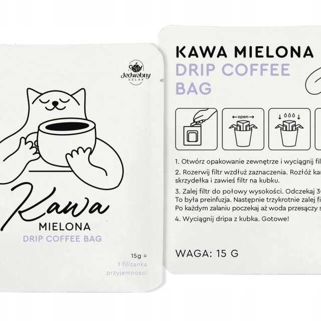 Drip Bag Kawa Arabica 15g NA PREZENT kawa naturalna mielona w saszetkach