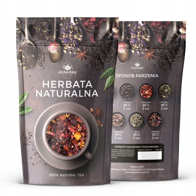 Herbata owocowa Malinowo-poziomkowa 100g ARONIA malina naturalne produkty