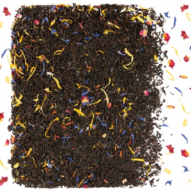 Herbata czarna Earl Grey Rainbow nagietek bławatek szafran Cejlon 50g
