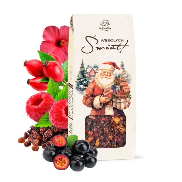 Herbata świąteczna MALINOWO-POZIOMKOWA Mikołaj 50 g