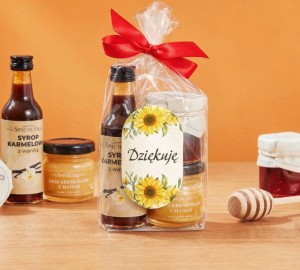 Podziękowanie DLA GOŚCI mini-zestaw PREZENT syrop konfitura miód