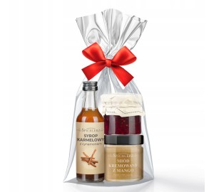 DLA GOŚĆI mini upominek PODZIĘKOWANIE zestaw z syropem MIODEM konfitura