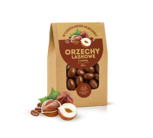 Orzechy laskowe w czekoladzie mlecznej z kawą 80g