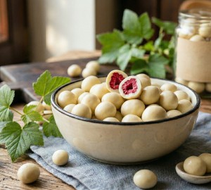 MALINY liofilizowane W BELGIJSKIEJ białej CZEKOLADZIE 150 g