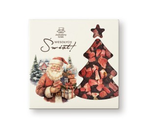 Czekolada na święta ciemna z truskawkami i jagodami  85g Mikołaj z prezentami