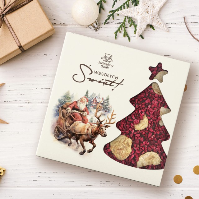 Czekolada na święta ciemna z bananami i malinami 85g Mikołaj Renifer