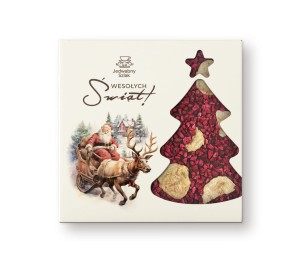 Czekolada na święta ciemna z bananami i malinami 85g Mikołaj Renifer