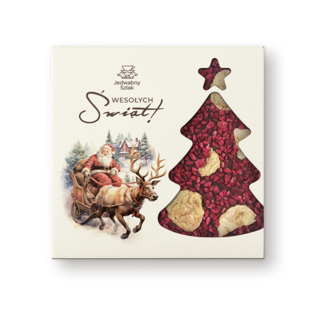 Czekolada na święta ciemna z bananami i malinami 85g Mikołaj Renifer