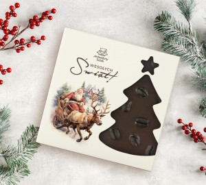 Czekolada na święta ciemna z kawą i miętą 85g Mikołaj Renifer