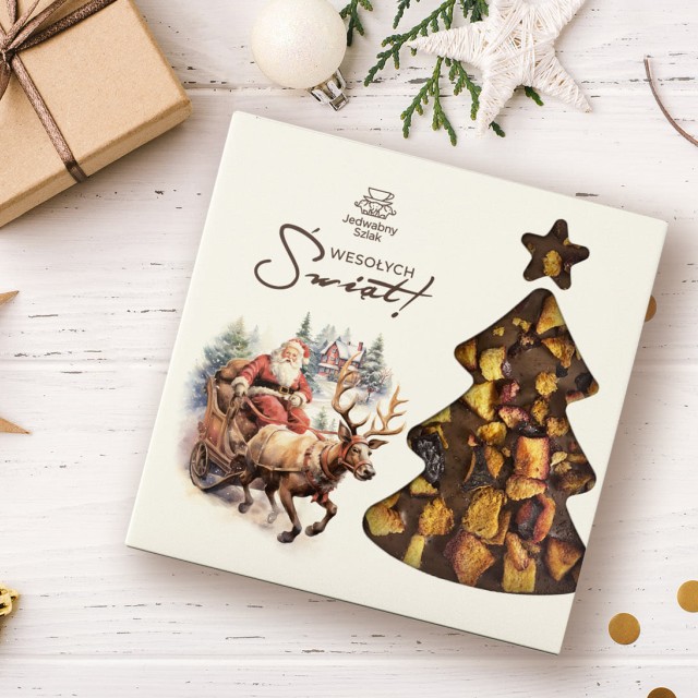 Czekolada na święta mleczna ze śliwkami, miodem i cynamonem 85 g Mikołaj Renifer