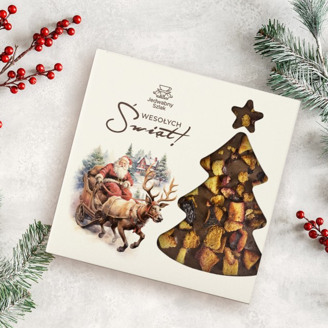 Czekolada na święta mleczna ze śliwkami, miodem i cynamonem 85 g Mikołaj Renifer