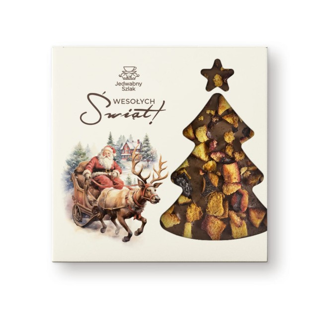 Czekolada na święta mleczna ze śliwkami, miodem i cynamonem 85 g Mikołaj Renifer