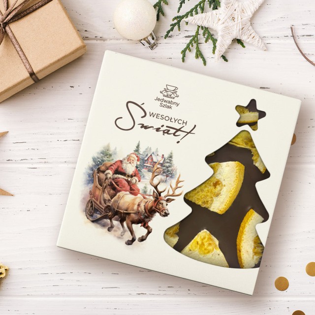 Czekolada na święta ciemna z pomarańczą 85g Mikolaj Renifer