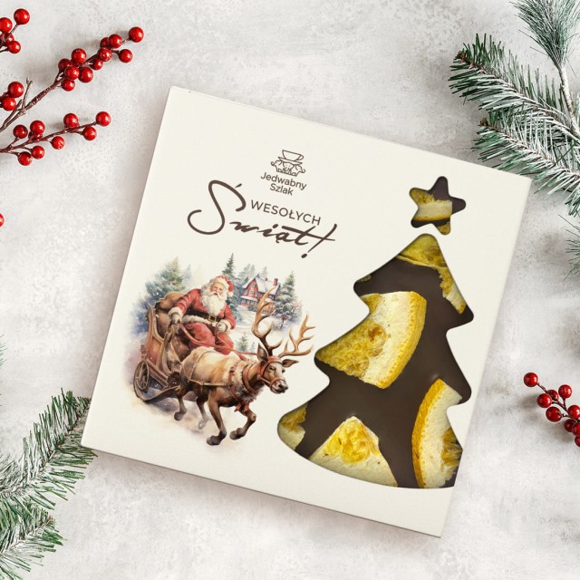 Czekolada na święta ciemna z pomarańczą 85g Mikolaj Renifer