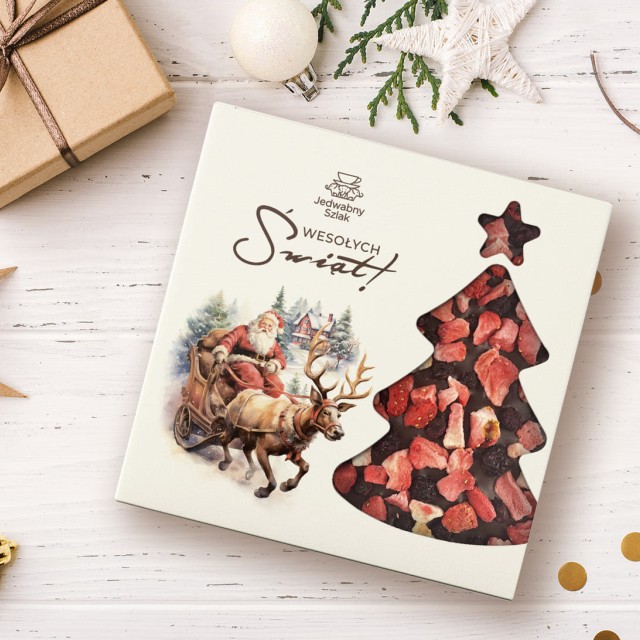 Czekolada na święta ciemna z truskawkami i jagodami 85g Mikołaj Renifer