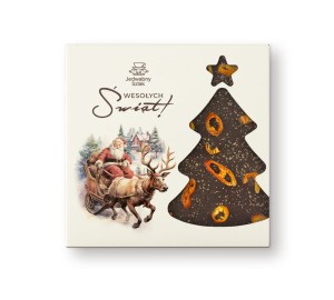 Czekolada na święta ciemna z papryczkami chili i solą morską 85g Mikołaj Renifer