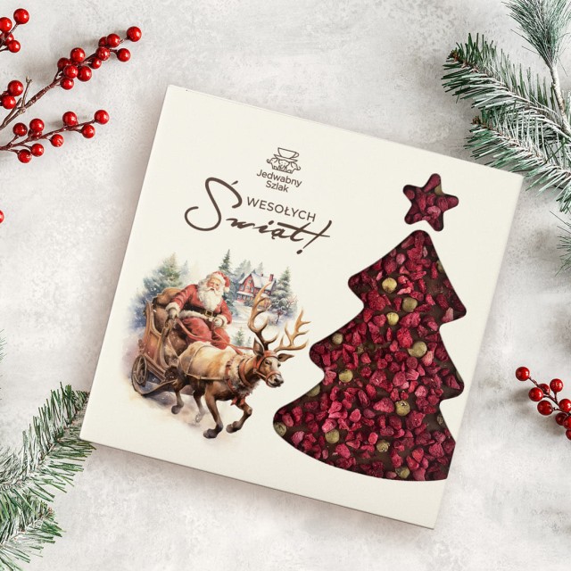 Czekolada na święta mleczna z zielonym pieprzem, malinami 85g Mikołaj Renifer