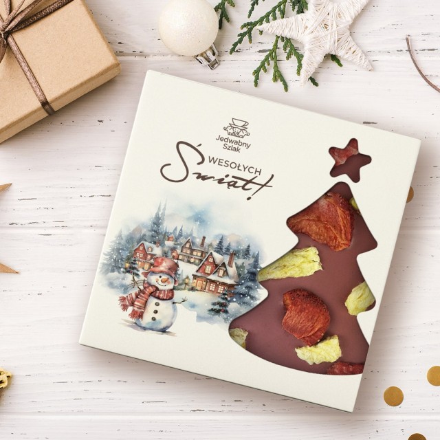 Czekolada na święta rubinowa z ananasem i truskawkami 85g