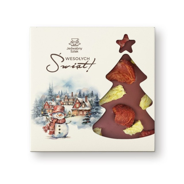 Czekolada na święta rubinowa z ananasem i truskawkami 85g