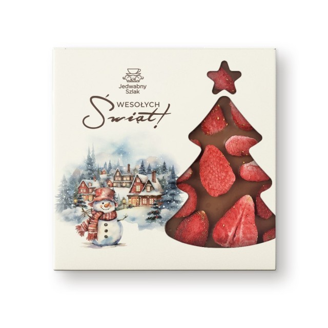 Czekolada na święta mleczna z truskawkami 85g