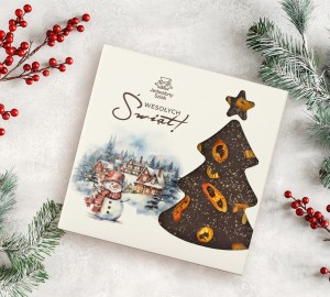 Czekolada na święta ciemna z papryczkami chili i solą morską 85g