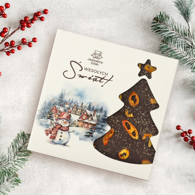 Czekolada na święta ciemna z papryczkami chili i solą morską 85g