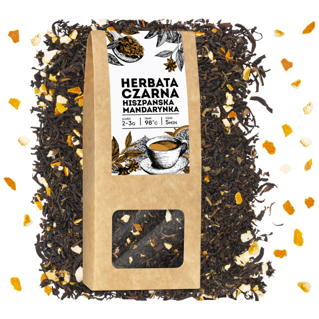 Herbata czarna liściasta Hiszpańska mandarynka 50g