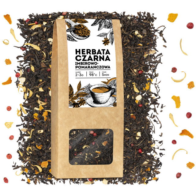 Herbata czarna liściasta Imbirowo-Pomarańczowa 50g 