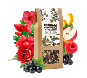 Herbata owocowa WITAMINKA hibiskus czarny bez róża porzeczka maliny tea