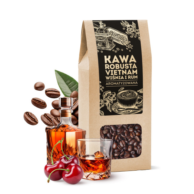 Kawa ziarnista Robusta Vietnam Wiśnia i rum 100 g