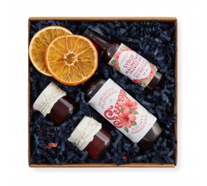 BOX prezentowy SYROP Z HIBISKUSA dżemy ZESTAW do kawy syropy