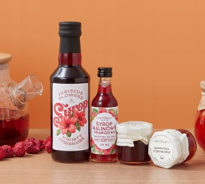 BOX prezentowy SYROP Z HIBISKUSA dżemy ZESTAW do kawy syropy