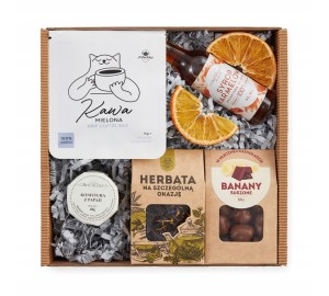 BOX PREZENTOWY kawa DRIP BAG herbata słodycz syrop dżem
