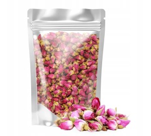  Pąki róż kwiaty jadalne suszone PĄCZKI różowe główki RÓŻA CAŁE 100g